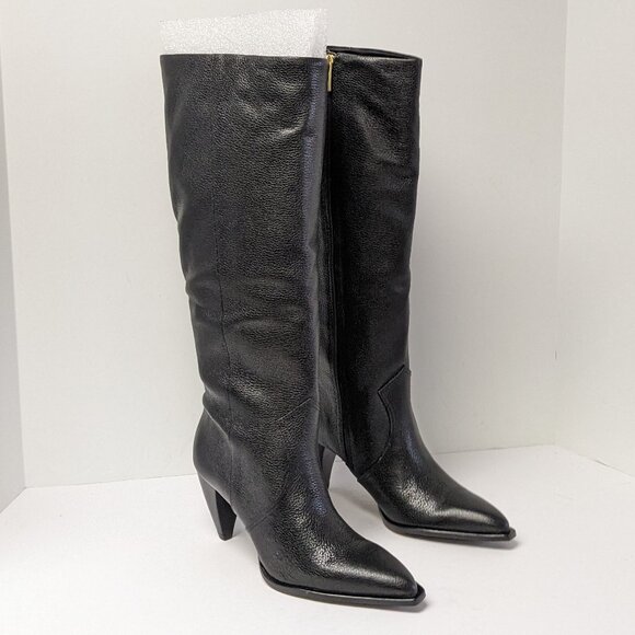 Vince Camuto Nally Knee High Boots, Black Leather, Women's 8 - Picture 1 of 7